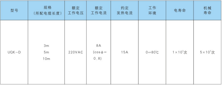 UQK-D液位浮動開關規格